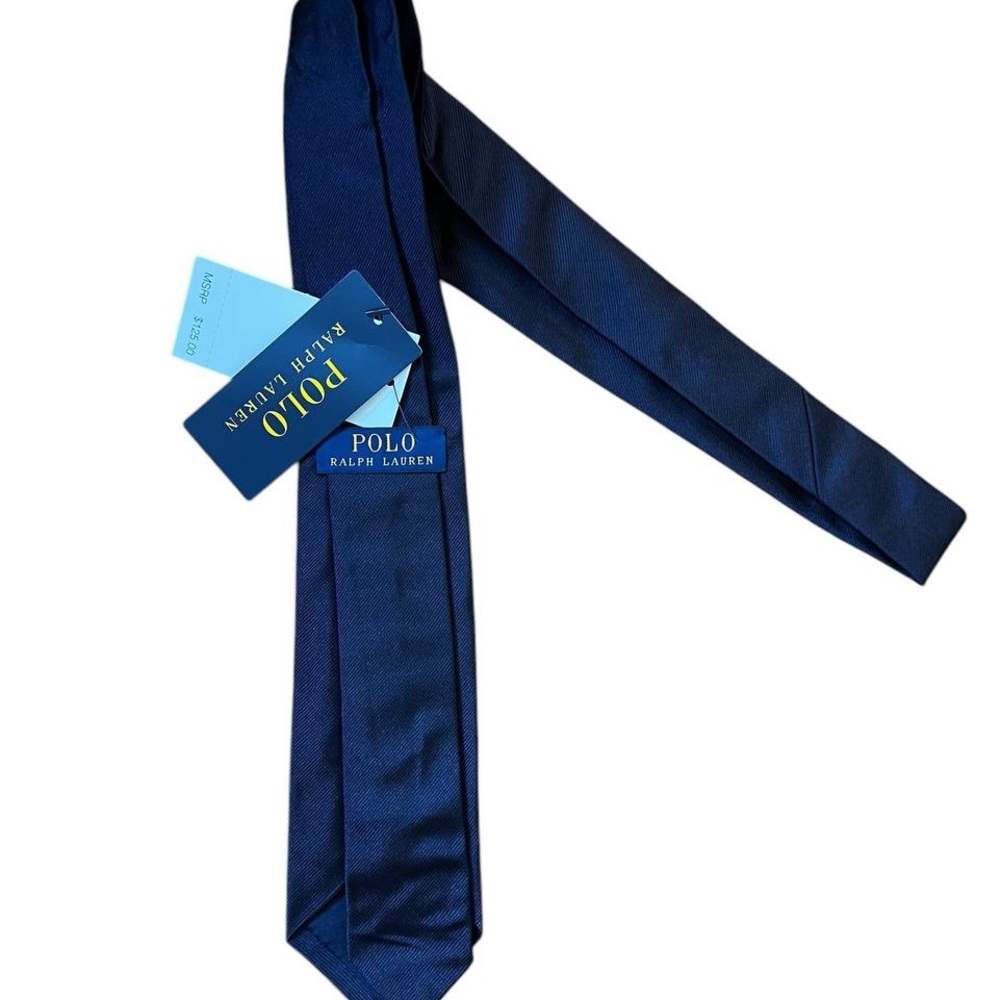 Polo by Ralph Lauren Navy Silk Tie - Picture 5 of 11